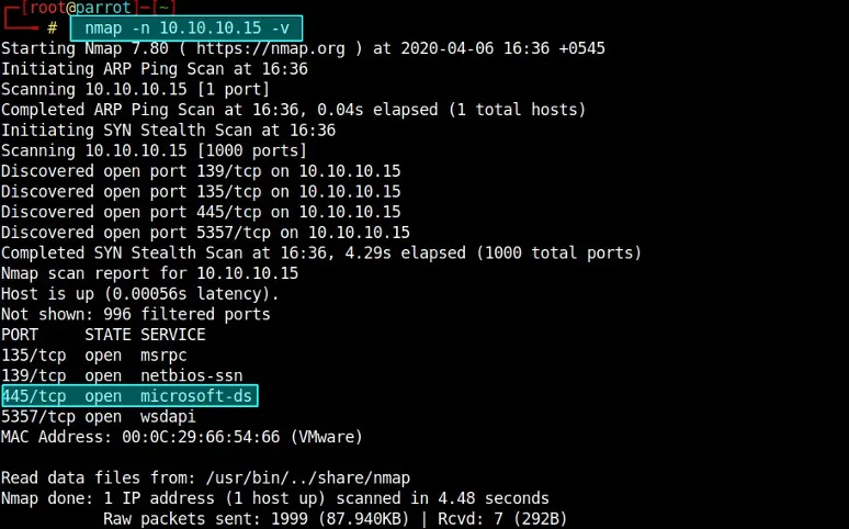Windows7 Nmap Scan